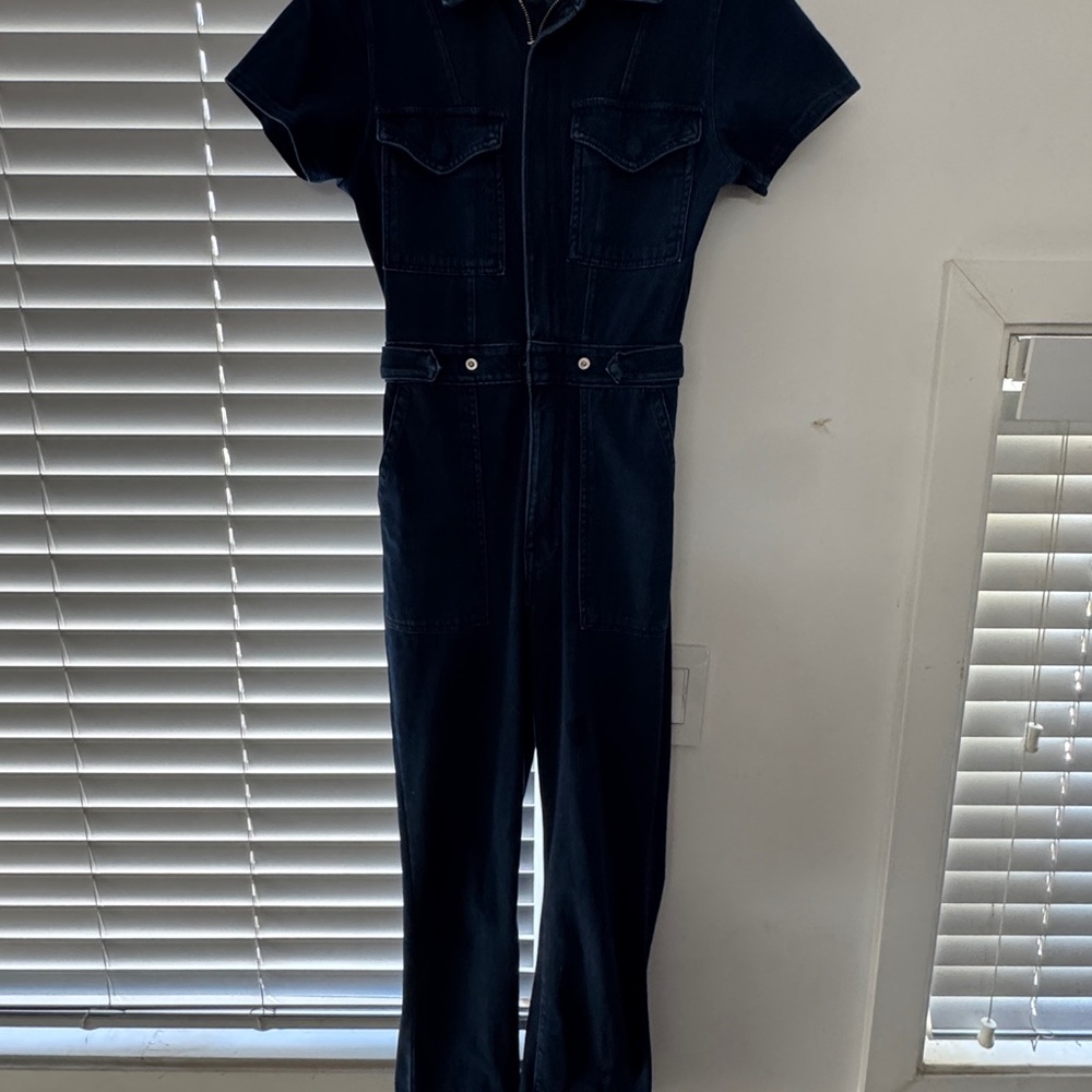 Good American Indigo Denim Jumpsuit - S